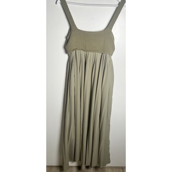Anthropologie x Mare Mare Pleated Tan Sleeveless Twirly Maxi Dress Small - Picture 5 of 15